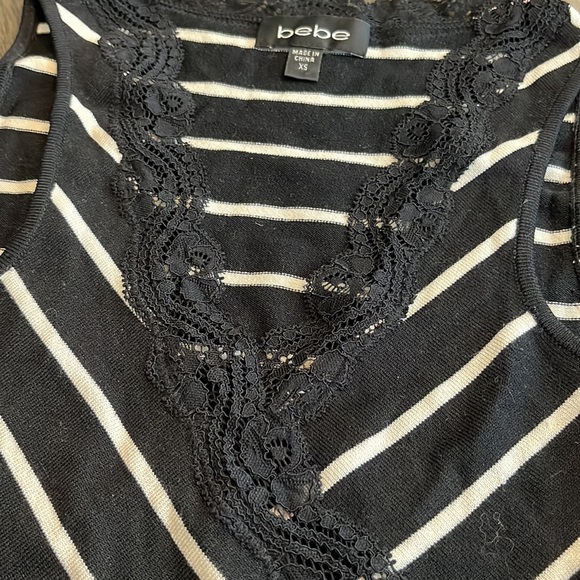 Black little Bebe cross cross tank - Picture 3 of 5